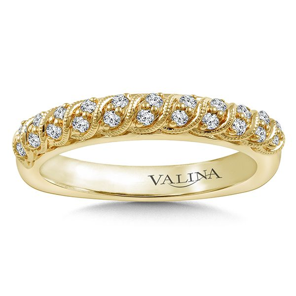 Valina Milgrain Diamond Band in 14K Yellow Gold J. Thomas Jewelers Rochester Hills, MI