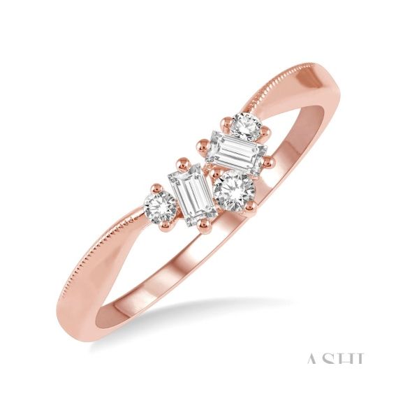 14 Karat Rose Gold Diamond Chevron Band J. Thomas Jewelers Rochester Hills, MI