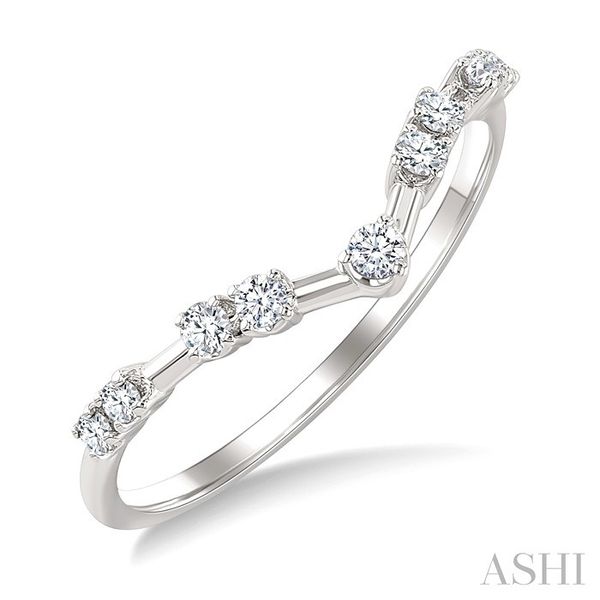 14 Karat White Gold Diamond Chevron Band J. Thomas Jewelers Rochester Hills, MI