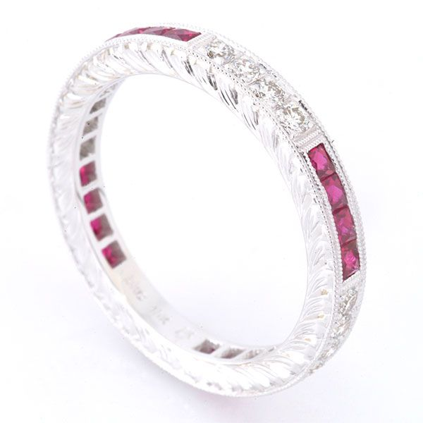 Beverley K French Cut Ruby Band J. Thomas Jewelers Rochester Hills, MI