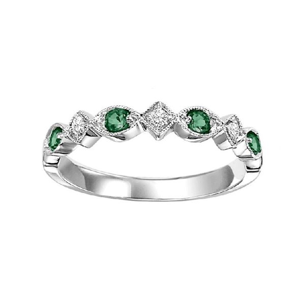 Emerald and Diamond Stackable Ring J. Thomas Jewelers Rochester Hills, MI