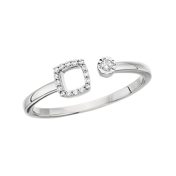 White Gold  Geometric Diamond Ring J. Thomas Jewelers Rochester Hills, MI