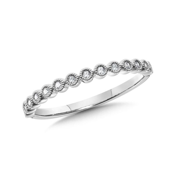 10 Karat Milgrain Diamond Stackable Ring J. Thomas Jewelers Rochester Hills, MI