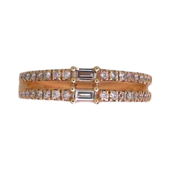 Yellow Gold Baguette And Round Diamond Ring J. Thomas Jewelers Rochester Hills, MI