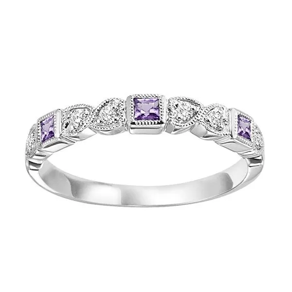 Amethyst and Diamond Stackable Ring J. Thomas Jewelers Rochester Hills, MI