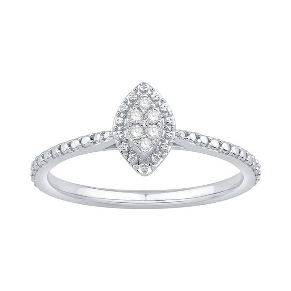 Sterling Silver Diamond Halo Fashion Ring J. Thomas Jewelers Rochester Hills, MI