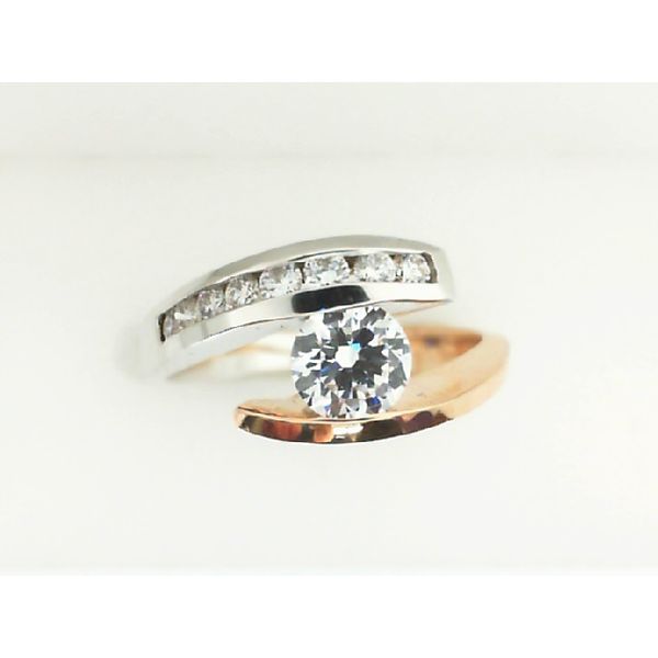 Rose And White Gold Diamond Bypass Ring J. Thomas Jewelers Rochester Hills, MI