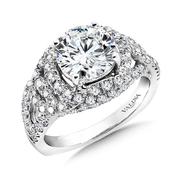 Split Shank Diamond Halo Ring J. Thomas Jewelers Rochester Hills, MI