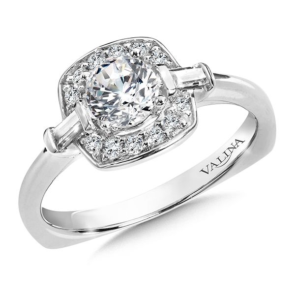 Valina 14 Karat White Gold and Diamond Halo Engagement Ring J. Thomas Jewelers Rochester Hills, MI