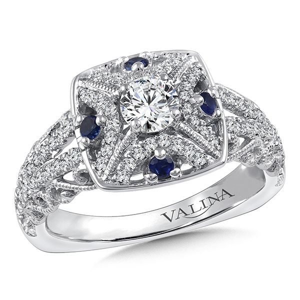Valina Diamond and Sapphire Engagement Ring J. Thomas Jewelers Rochester Hills, MI