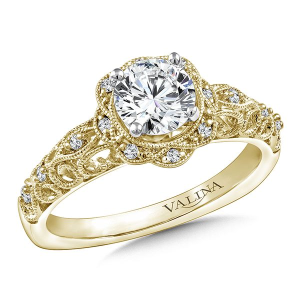 Valina Romantic Yellow Gold Engagement Ring J. Thomas Jewelers Rochester Hills, MI