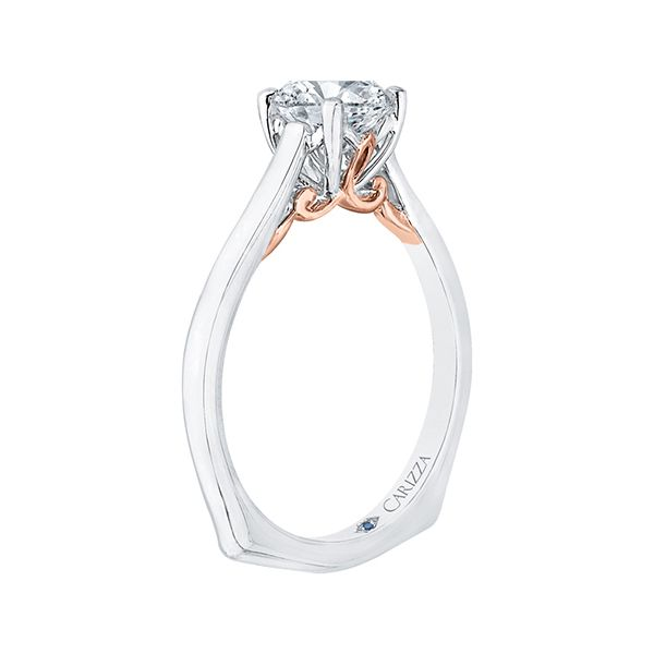 White And Rose Gold Designer Solitaire J. Thomas Jewelers Rochester Hills, MI