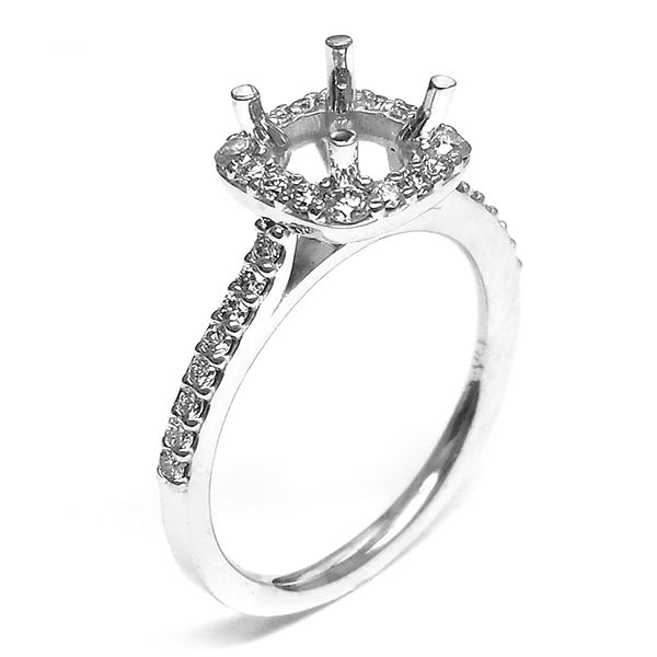 Cushion Halo Diamond Ring J. Thomas Jewelers Rochester Hills, MI