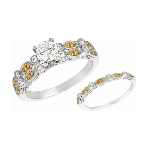 Milgrain Yellow And White Diamond Ring J. Thomas Jewelers Rochester Hills, MI