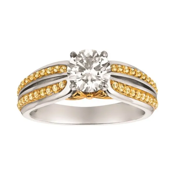 Yellow Diamond Split Shank Ring J. Thomas Jewelers Rochester Hills, MI