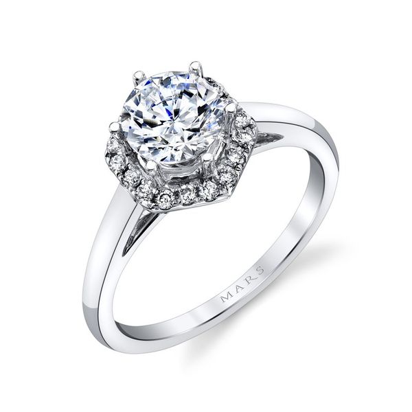Geometric Halo Engagement Ring J. Thomas Jewelers Rochester Hills, MI