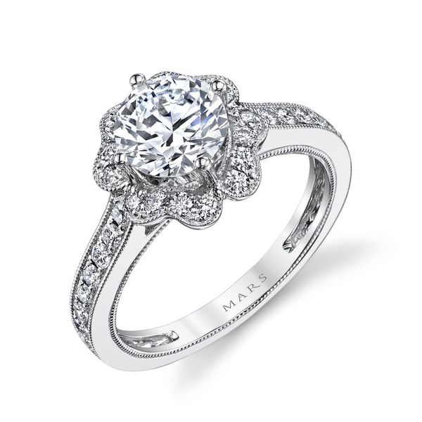 Floral Motif Engagement Ring J. Thomas Jewelers Rochester Hills, MI