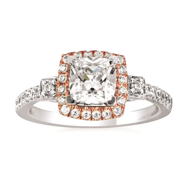 Romantic Rose Gold Halo Diamond Ring J. Thomas Jewelers Rochester Hills, MI
