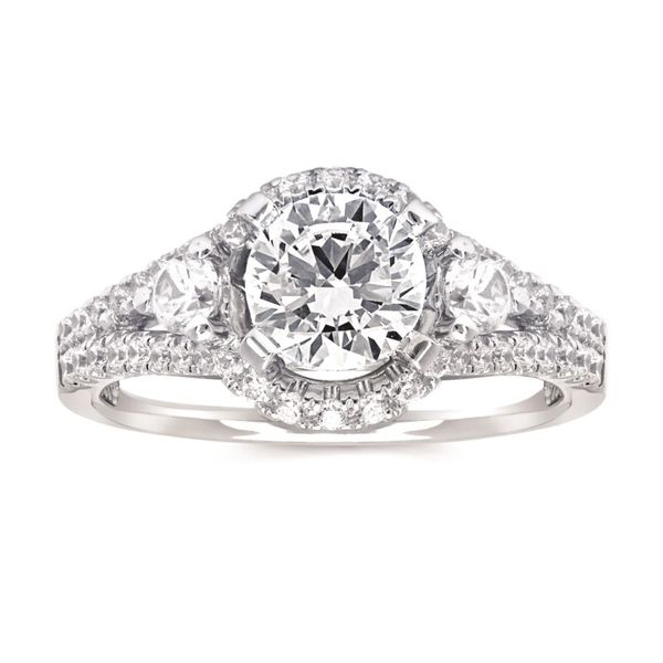 Split Shank Diamond Halo Ring J. Thomas Jewelers Rochester Hills, MI