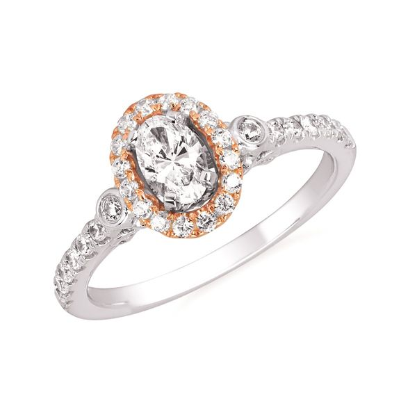 Rose And White Gold Oval Diamond Ring J. Thomas Jewelers Rochester Hills, MI