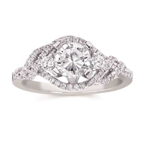 Modern Diamond Halo Ring J. Thomas Jewelers Rochester Hills, MI