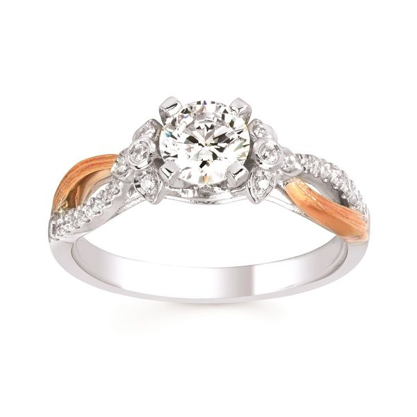 Cathedral White And Yellow Gold Diamond Ring J. Thomas Jewelers Rochester Hills, MI