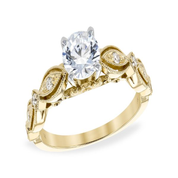 Double Milgrain  Yellow Gold Engagement Ring J. Thomas Jewelers Rochester Hills, MI