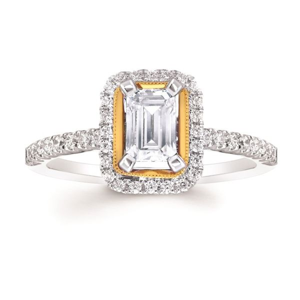 Emerald Halo Diamond Ring J. Thomas Jewelers Rochester Hills, MI
