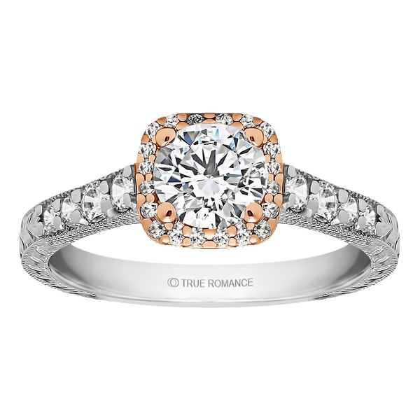 Engraved Diamond Engagement Ring J. Thomas Jewelers Rochester Hills, MI