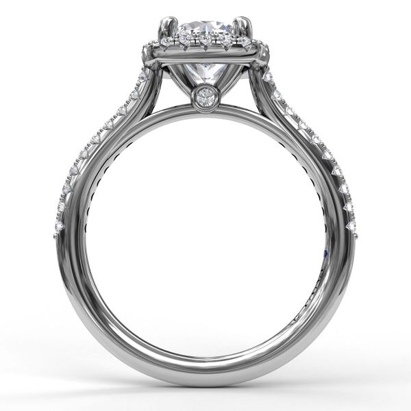 Cushion Halo Engagement Ring Image 3 J. Thomas Jewelers Rochester Hills, MI