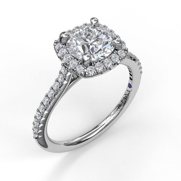 Cushion Halo Engagement Ring J. Thomas Jewelers Rochester Hills, MI