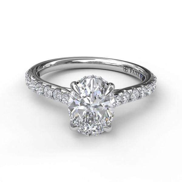 Hidden Halo Oval Diamond Ring Image 2 J. Thomas Jewelers Rochester Hills, MI