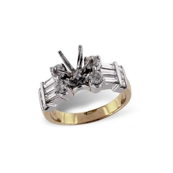 18 Karat Yellow And White Gold Engagement Ring J. Thomas Jewelers Rochester Hills, MI