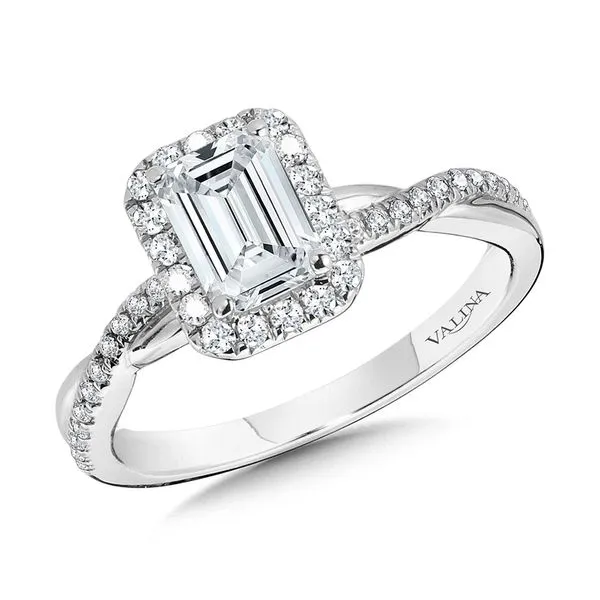 Emerald Cut Halo Diamond Ring J. Thomas Jewelers Rochester Hills, MI