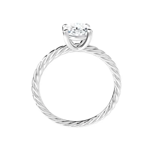 14 Karat White Gold Rope Twist Solitaire Engagement Ring J. Thomas Jewelers Rochester Hills, MI