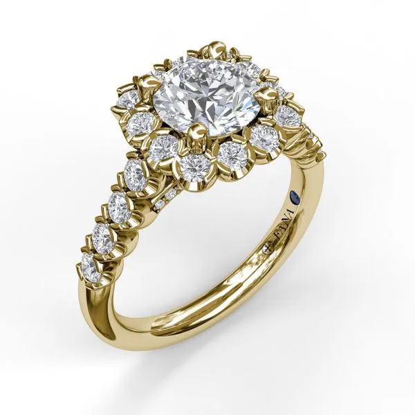 Designer 0.77Tw Cushion Halo Ring J. Thomas Jewelers Rochester Hills, MI