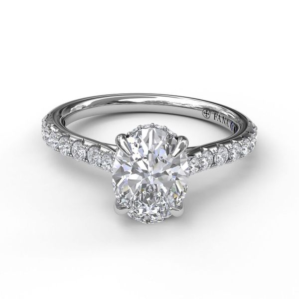 Oval Hidden Halo  Diamond Ring Image 2 J. Thomas Jewelers Rochester Hills, MI