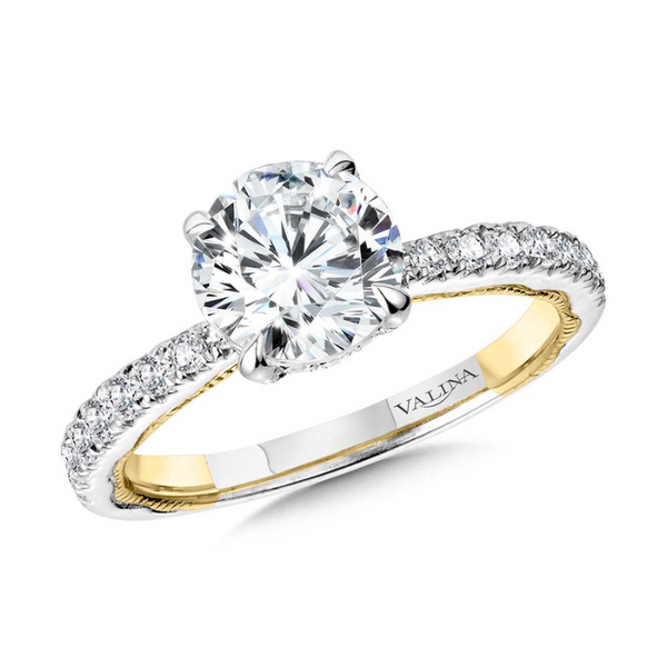 14 Karat White And Yellow Gold Engagement Ring J. Thomas Jewelers Rochester Hills, MI