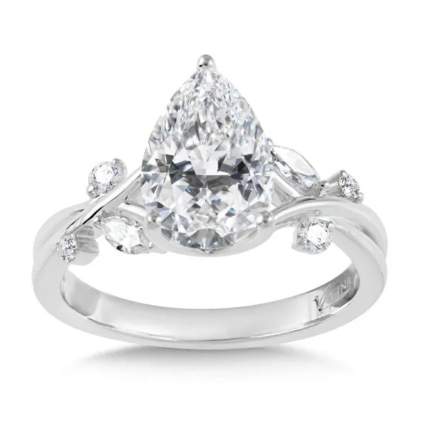 Pear Diamond Floral Design J. Thomas Jewelers Rochester Hills, MI