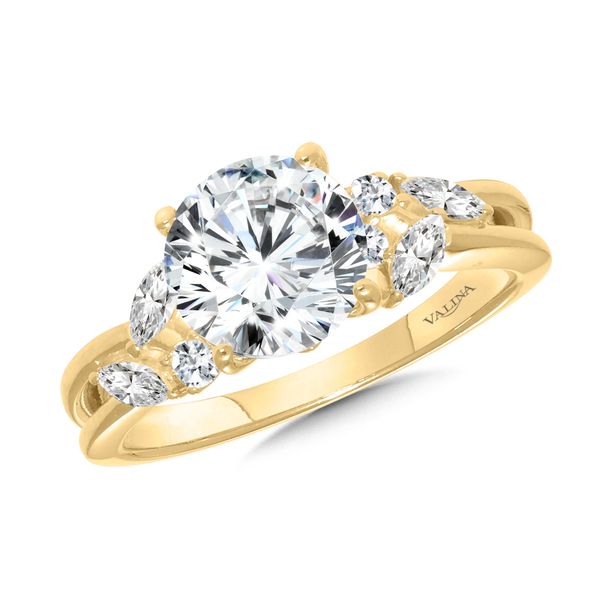 14 Karat Yellow Gold Diamond Engagement Semi Mount Ring J. Thomas Jewelers Rochester Hills, MI