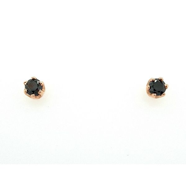Rose Gold Black Diamond Earrings J. Thomas Jewelers Rochester Hills, MI