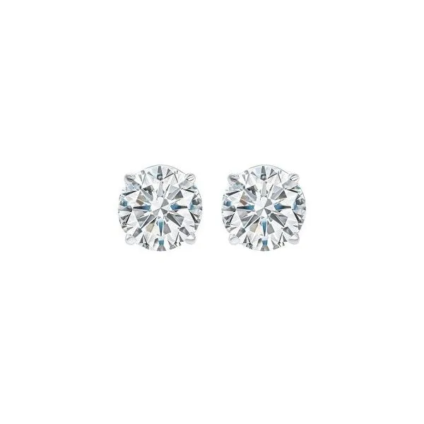 14 Karat White Gold Lab Diamond Stud Earrings J. Thomas Jewelers Rochester Hills, MI