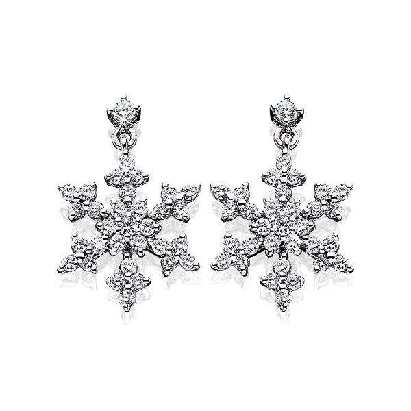 14 Karat Diamond Snowflake Earrings J. Thomas Jewelers Rochester Hills, MI