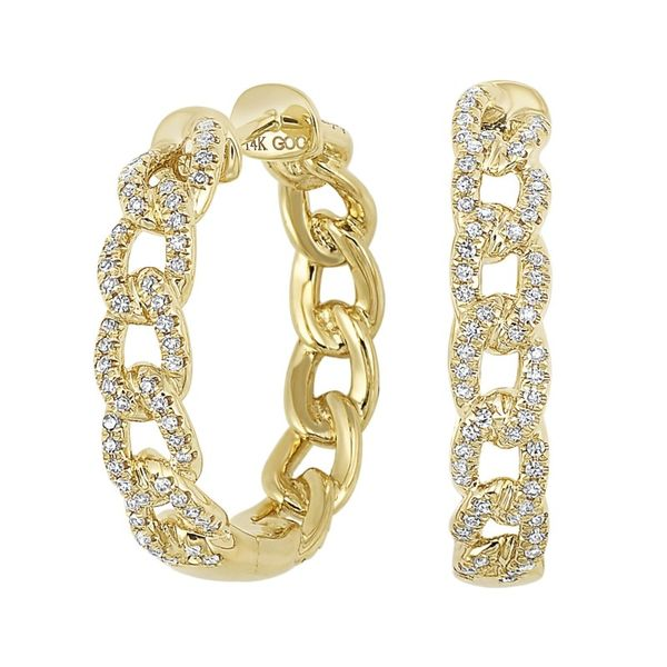 Diamond Curb Chain Hoops J. Thomas Jewelers Rochester Hills, MI