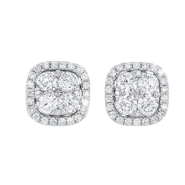 0.50Tw Cushion Diamond Illusion Earrings J. Thomas Jewelers Rochester Hills, MI