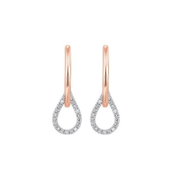 Rose and White Gold Diamond Earrings J. Thomas Jewelers Rochester Hills, MI