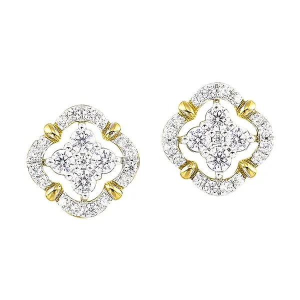 14 Karat Yellow Gold Diamond Earrings J. Thomas Jewelers Rochester Hills, MI