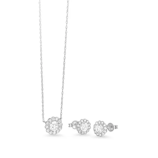 14 Karat White Gold Diamond Earrings Image 2 J. Thomas Jewelers Rochester Hills, MI