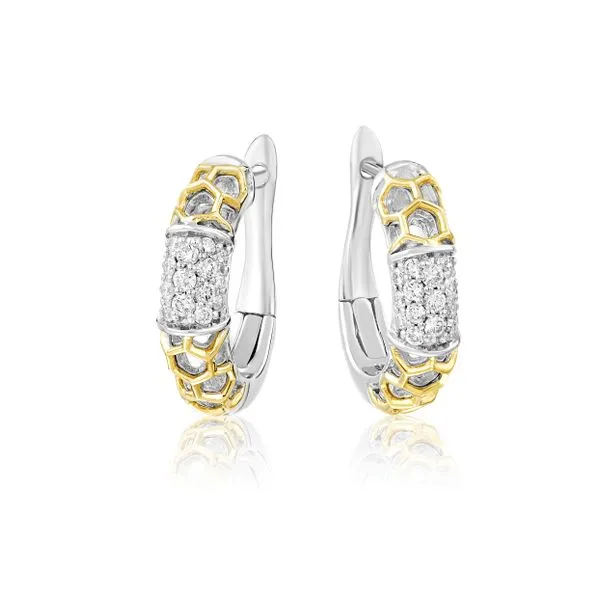 Piyaro Omega Diamond Hoop Earrings J. Thomas Jewelers Rochester Hills, MI