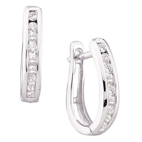 Channel Set Diamond Hoops J. Thomas Jewelers Rochester Hills, MI